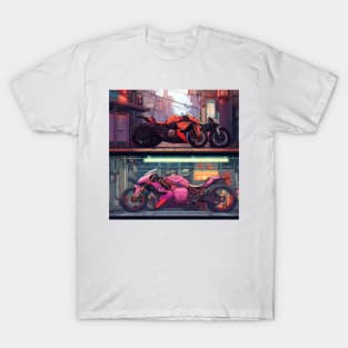 Anime futuristic motorcycles T-Shirt